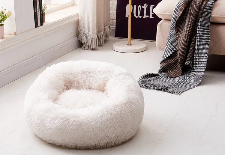 Pet Bed for Dog Extra Large Dog Round Kennel Breathable Solid Houses for Large Dogs Cat Beds Plush Donut Sleeping Bag Anti-Slip