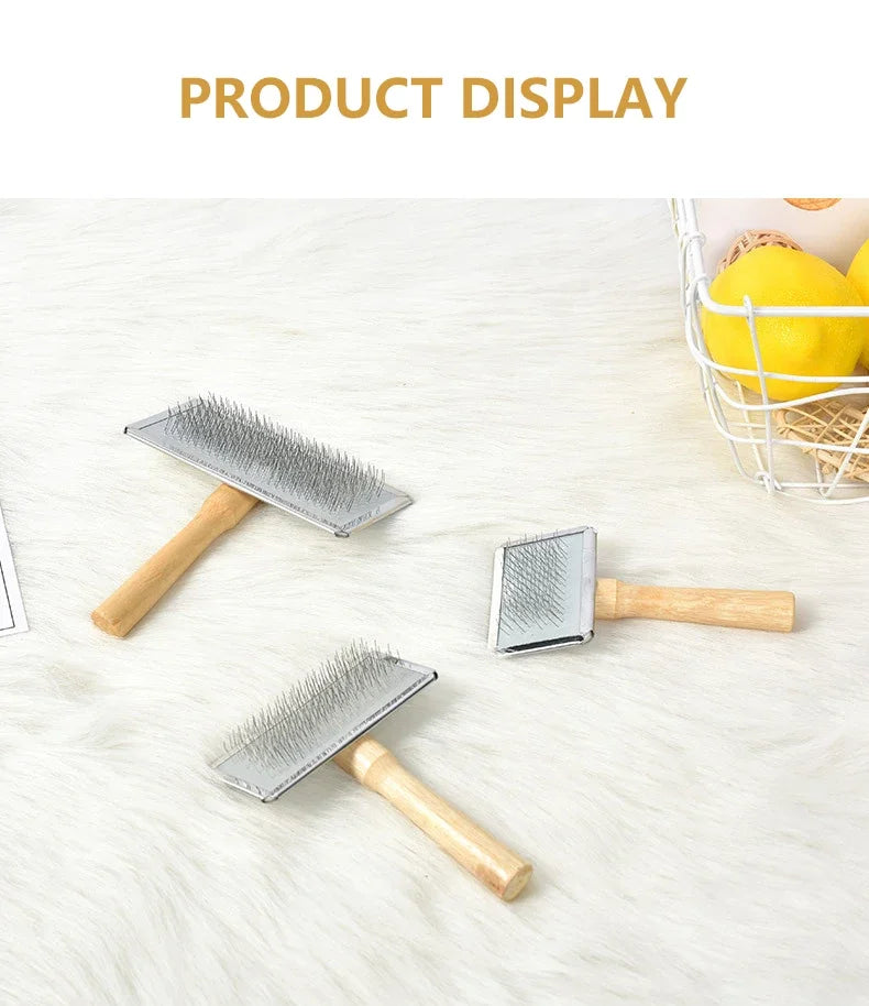 Pet Cat and Dog Grooming Supplies: Hair Remover Brush, Wood Combs, Flea Comb for Shedding
