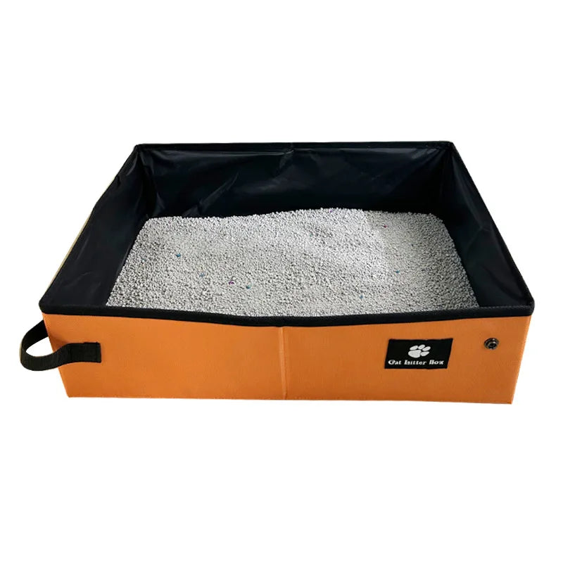 Portable cat litter box pet garbage bin dog toilet tray style outdoor foldable circular cat toilet outdoor Cat Litter Box