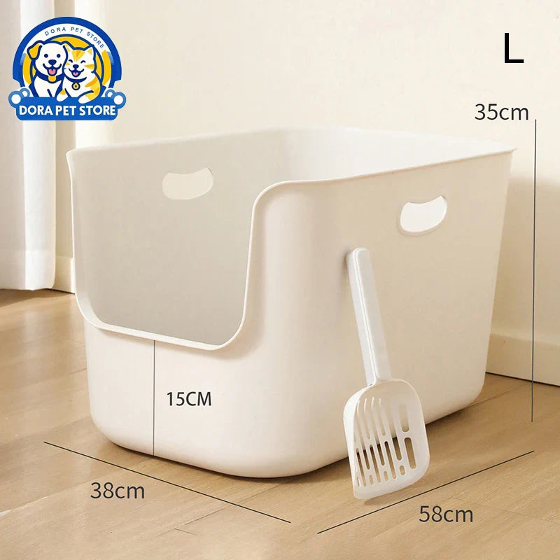 Cat litter box super large semi closed large capacity simple and thick anti splash
