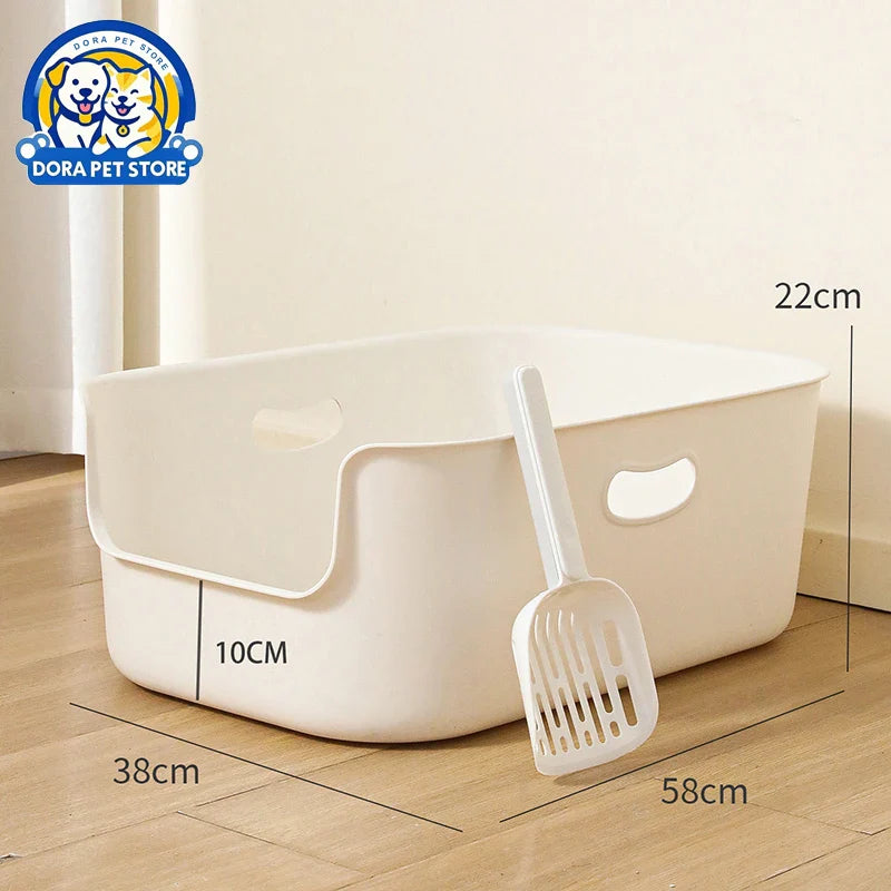 Cat litter box super large semi closed large capacity simple and thick anti splash