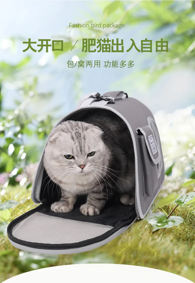Portable Pet Carrier Bag for Small Dogs Cats Outdoor Foldable Cat Bag  Mesh Breathable Cat Shoulder Bag Kitten Carrying Bag