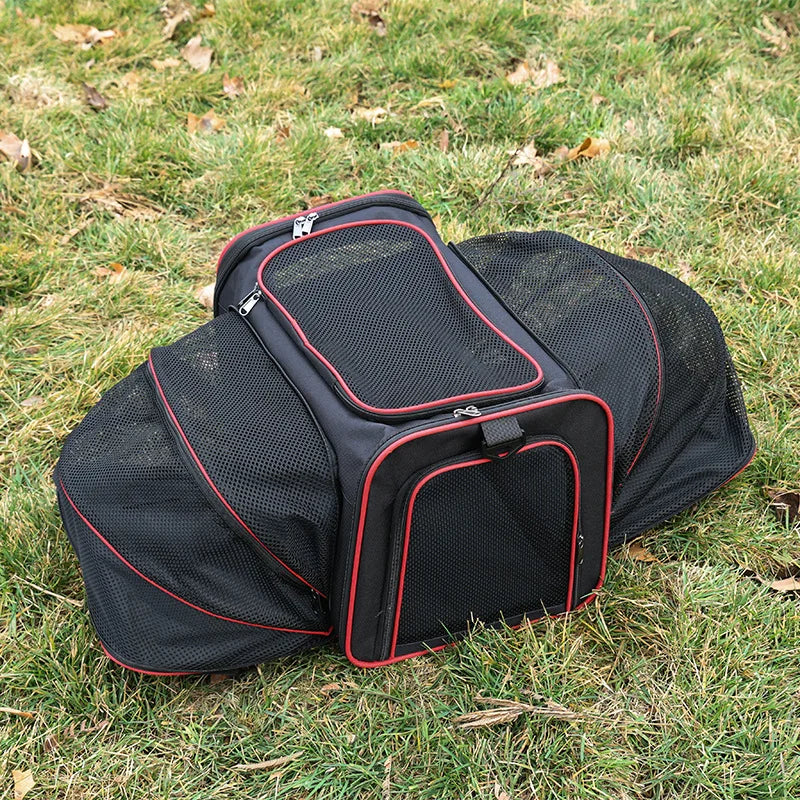 Pet bag Out carrying bag can be extended cat bag Large capacity Two small pets out carrying cat backpack