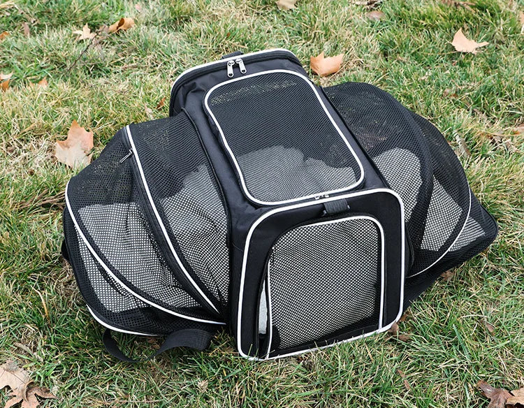 Pet bag Out carrying bag can be extended cat bag Large capacity Two small pets out carrying cat backpack