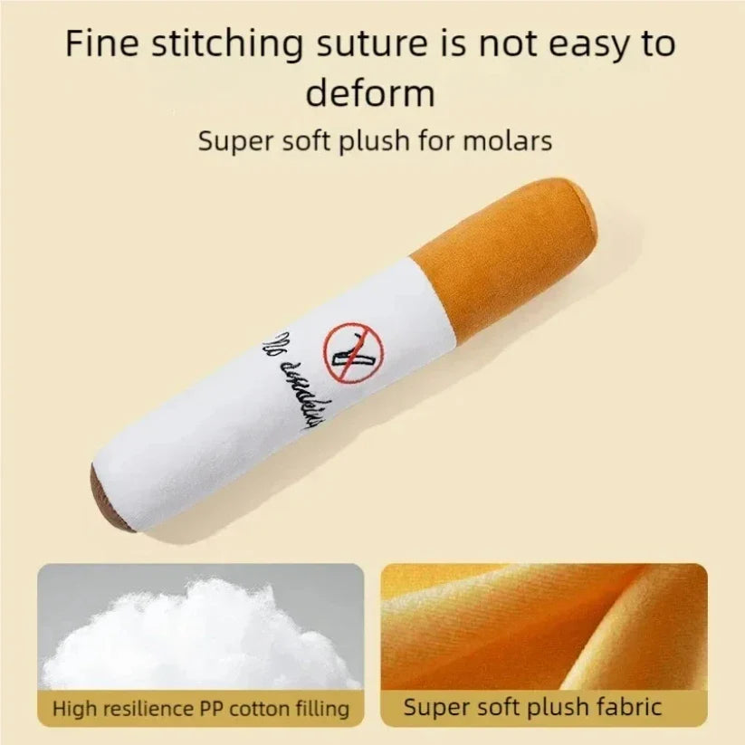 Pet Funny Toys Cigar Big Smoke Plush Sound Squeak Fake Cigarettes Toys Dog Chew Molar Interactive Game Bite Resistant Pet Toy