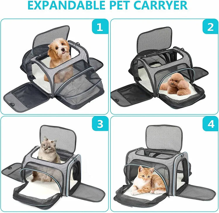 Pet bag Out carrying bag can be extended cat bag Large capacity Two small pets out carrying cat backpack