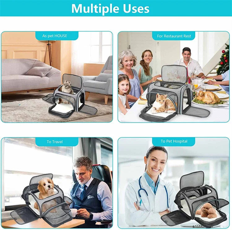 Pet bag Out carrying bag can be extended cat bag Large capacity Two small pets out carrying cat backpack