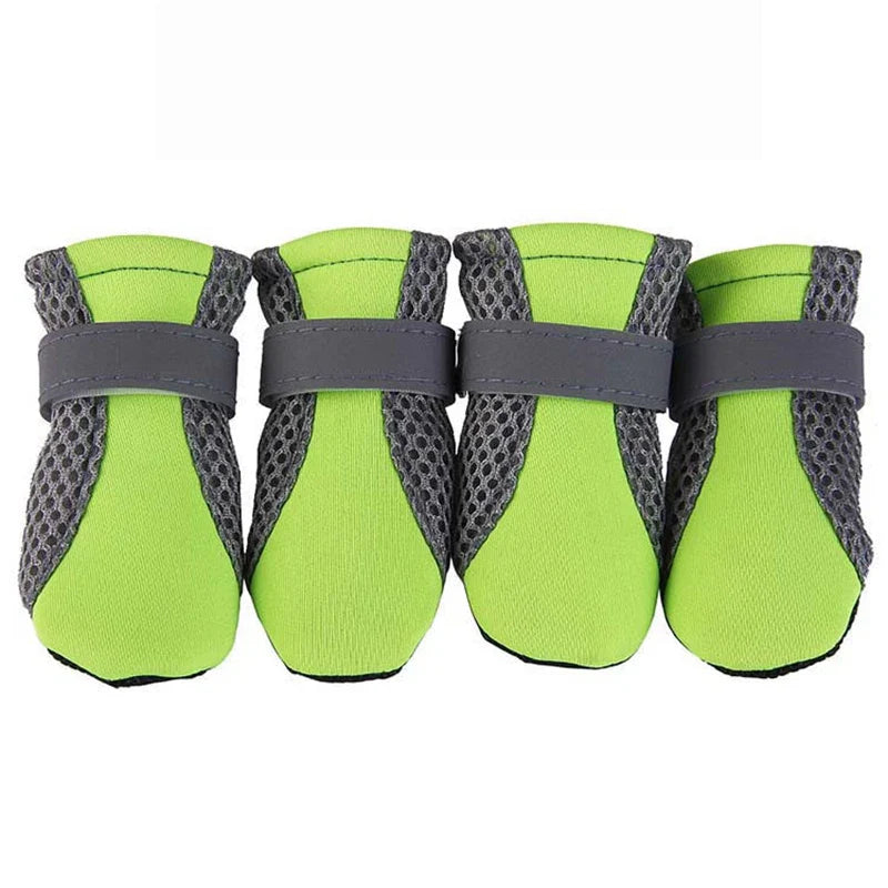Pet Dog Shoes Breathable Waterproof Outdoor Walking Net Soft Summer Pet Shoes Night Safe Reflective Boots for Small Medium Dogs