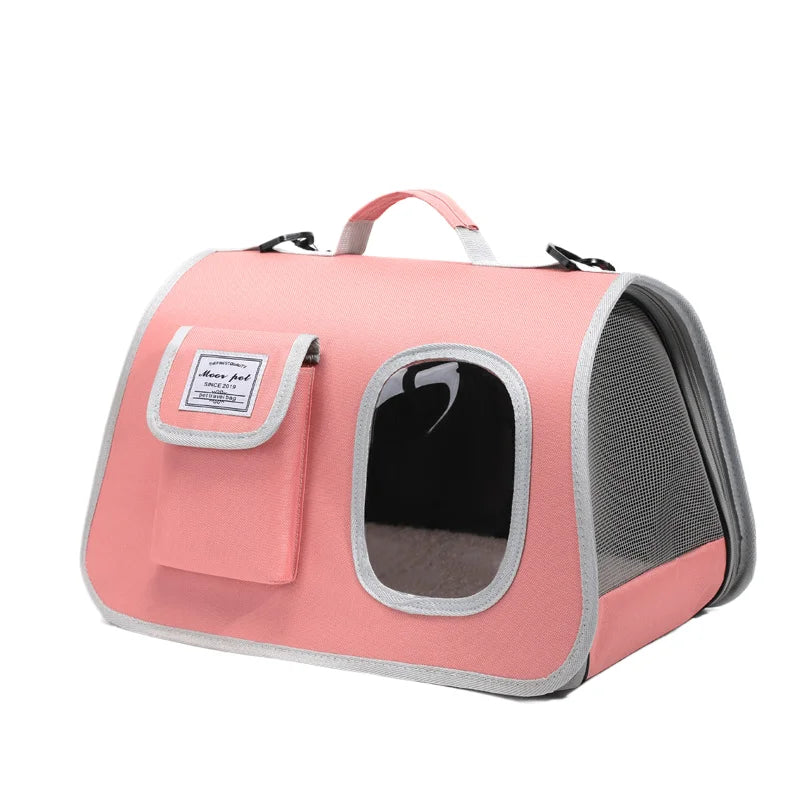 Portable Pet Carrier Bag for Small Dogs Cats Outdoor Foldable Cat Bag  Mesh Breathable Cat Shoulder Bag Kitten Carrying Bag