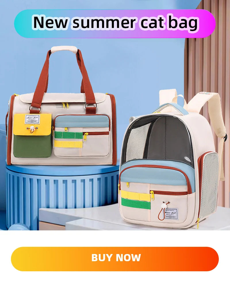 Portable Pet Carrier Bag for Small Dogs Cats Outdoor Foldable Cat Bag  Mesh Breathable Cat Shoulder Bag Kitten Carrying Bag