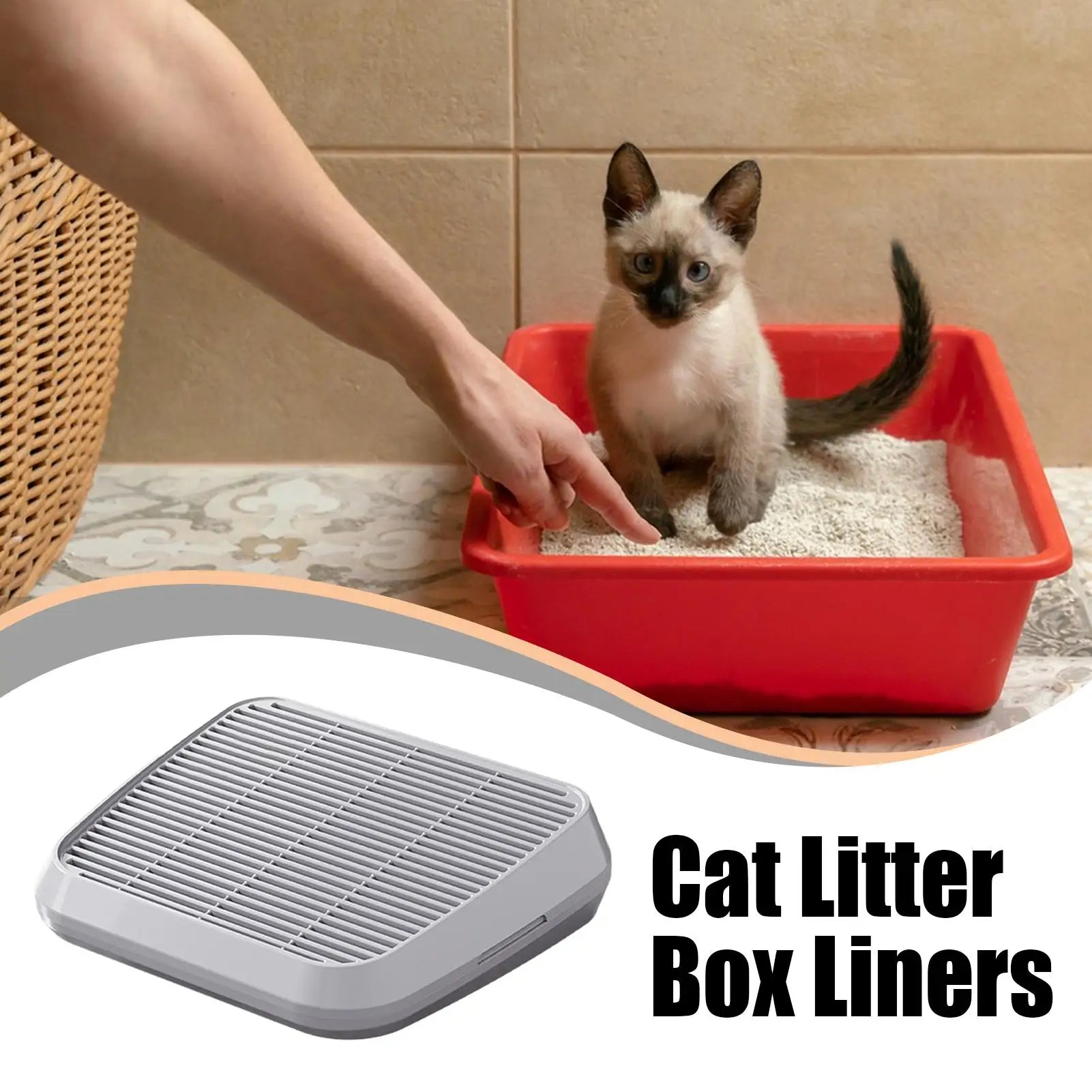 Litter Box Step Cat Litter Catcher Ramp Box Double Layer Elevated Tray with Filter Function Non-Slip Trapper Easy Cleaning