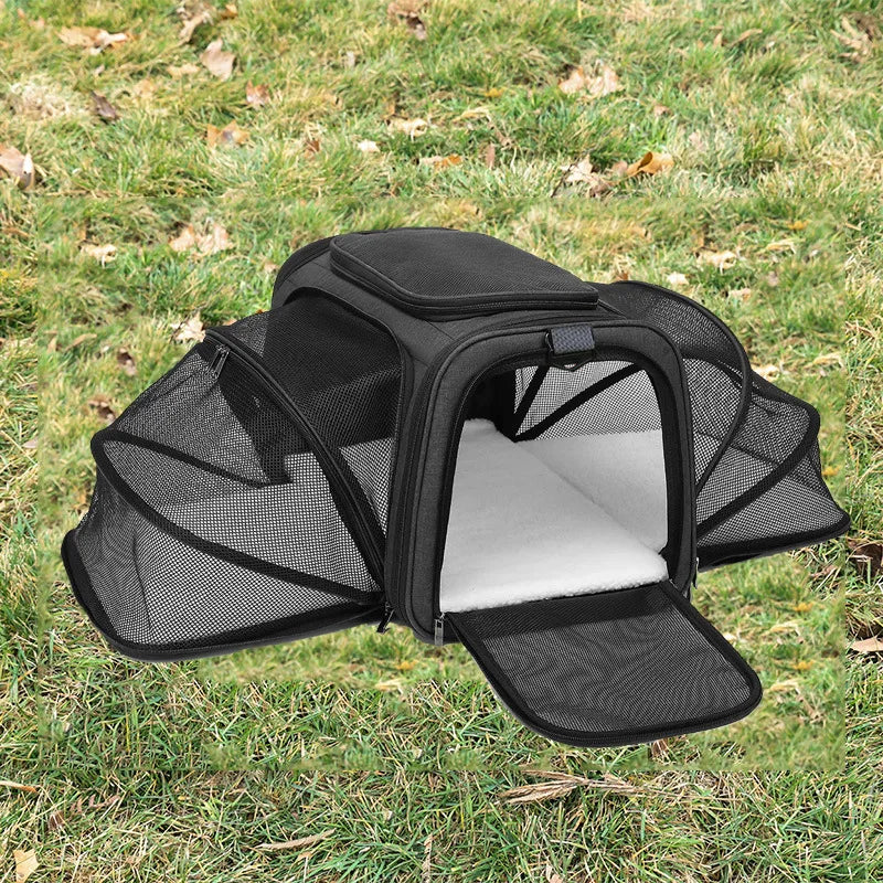 Pet bag Out carrying bag can be extended cat bag Large capacity Two small pets out carrying cat backpack