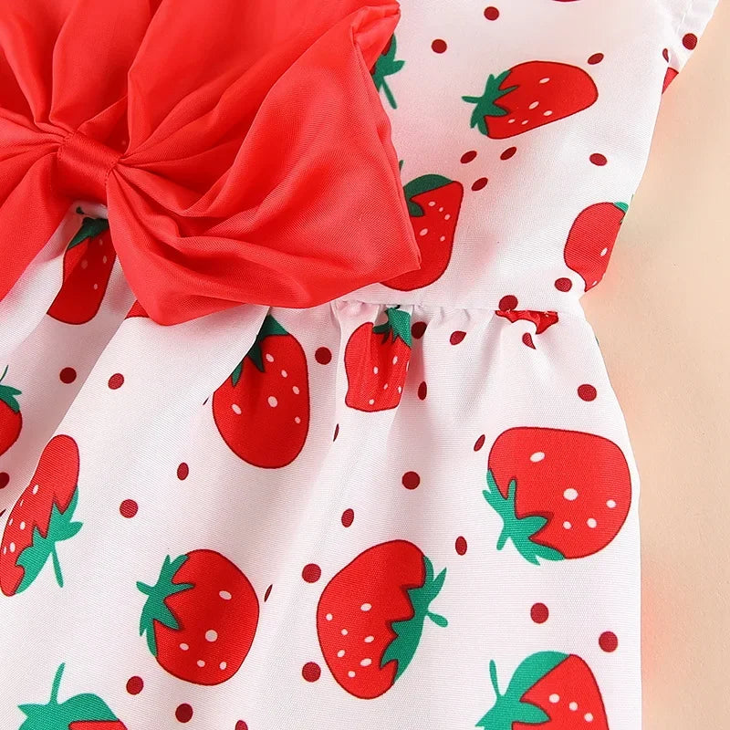 Thin Pet Dress for Dogs Cats - Cute Floral Print Princess Dress with Bow, New Style Puppy Skirt for Teddy Small Pets