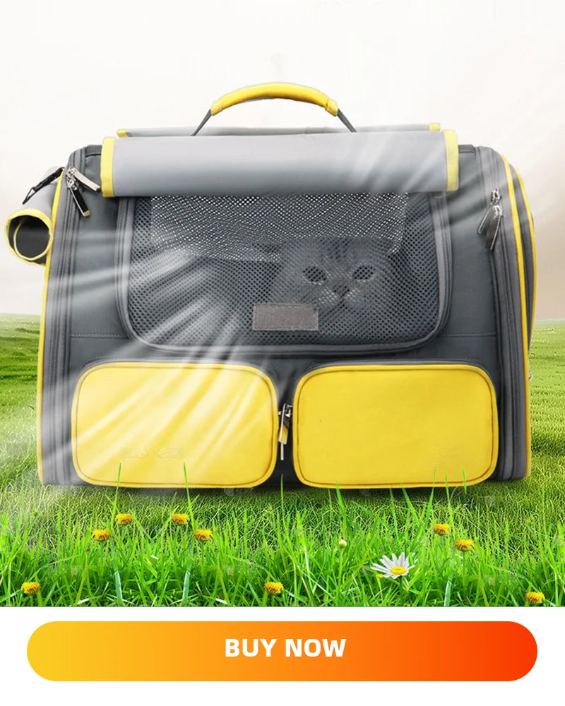 Portable Pet Carrier Bag for Small Dogs Cats Outdoor Foldable Cat Bag  Mesh Breathable Cat Shoulder Bag Kitten Carrying Bag