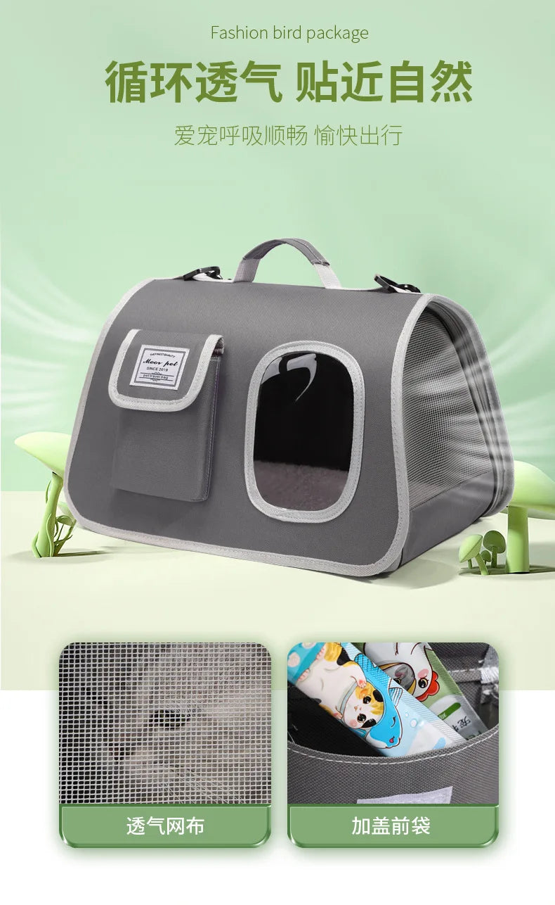 Portable Pet Carrier Bag for Small Dogs Cats Outdoor Foldable Cat Bag  Mesh Breathable Cat Shoulder Bag Kitten Carrying Bag