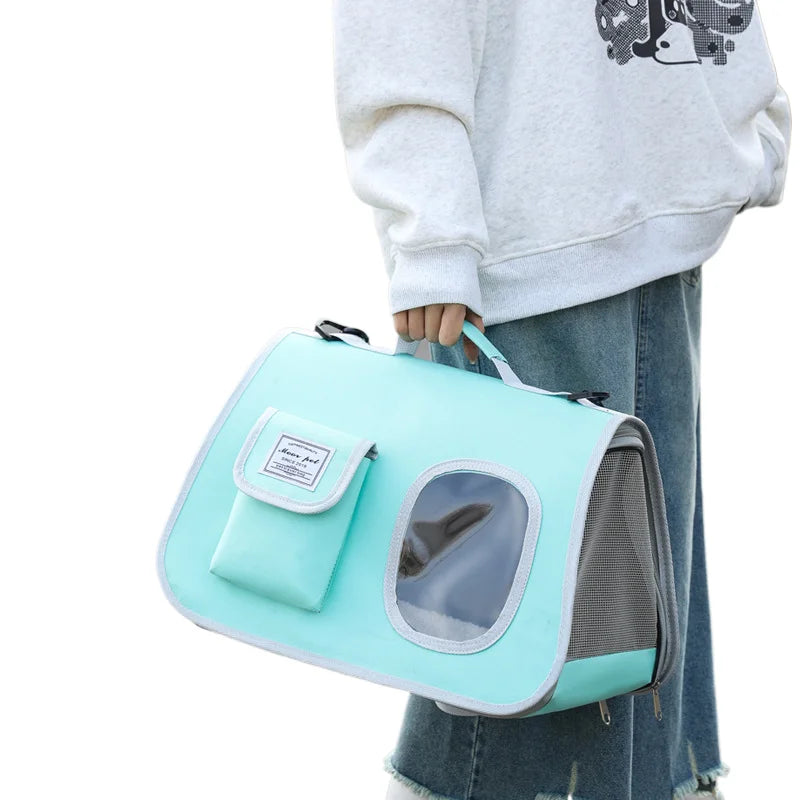 Portable Pet Carrier Bag for Small Dogs Cats Outdoor Foldable Cat Bag  Mesh Breathable Cat Shoulder Bag Kitten Carrying Bag