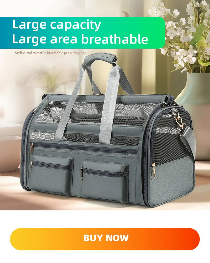 Portable Pet Carrier Bag for Small Dogs Cats Outdoor Foldable Cat Bag  Mesh Breathable Cat Shoulder Bag Kitten Carrying Bag